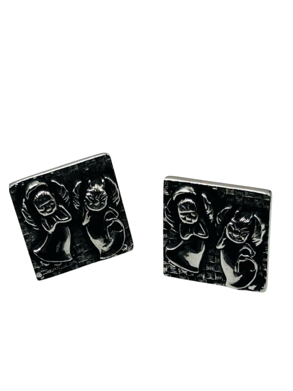 Vintage Angel Devil Large Cuff Links